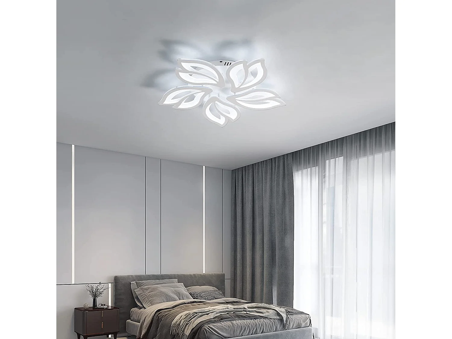 Kreative 60W LED-Deckenleuchte, 58*58*8cm, weiß, kreative Form, Metall