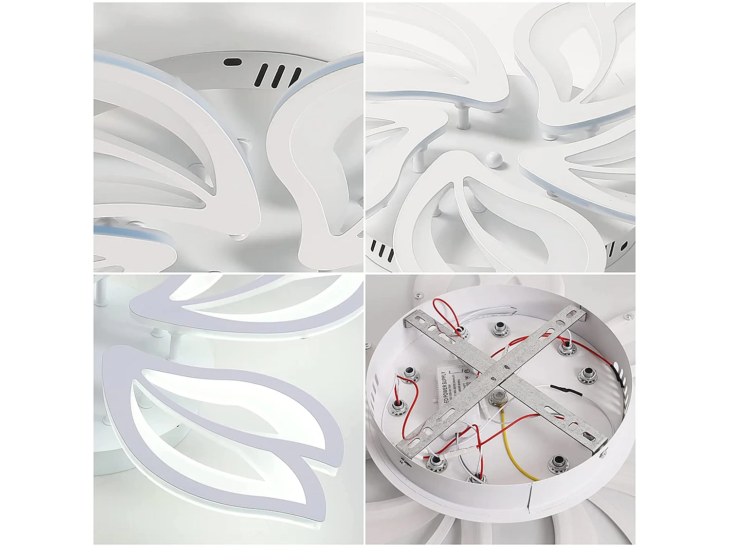 Kreative 60W LED-Deckenleuchte, 58*58*8cm, weiß, kreative Form, Metall