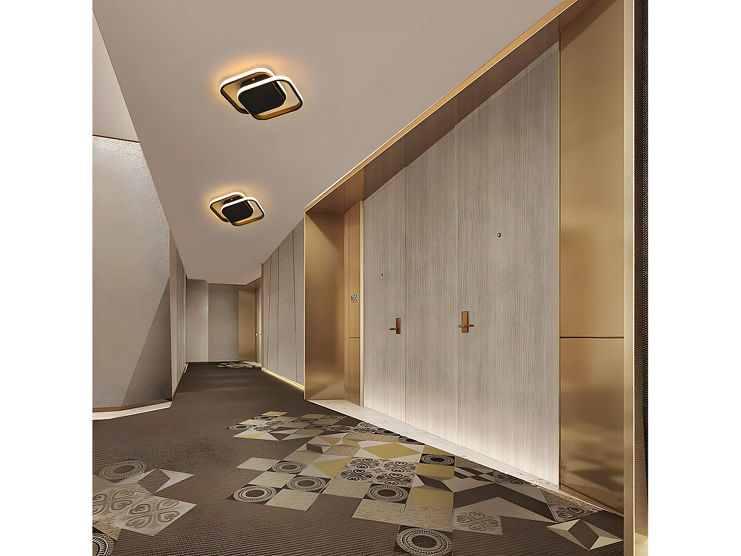 Modern Square LED -plafondlicht, 34*26*6 cm, zwart, 30W 3300lm, voor woonkamer keuken