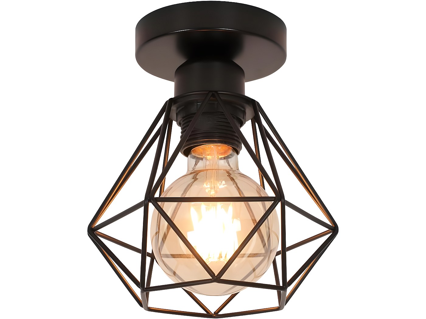 Lampadario a sospensione industriale vintage per interni lampada da soffitto con attacco gabbia diamante retrò per soggiorno camera letto ristorante | Leroy Merlin