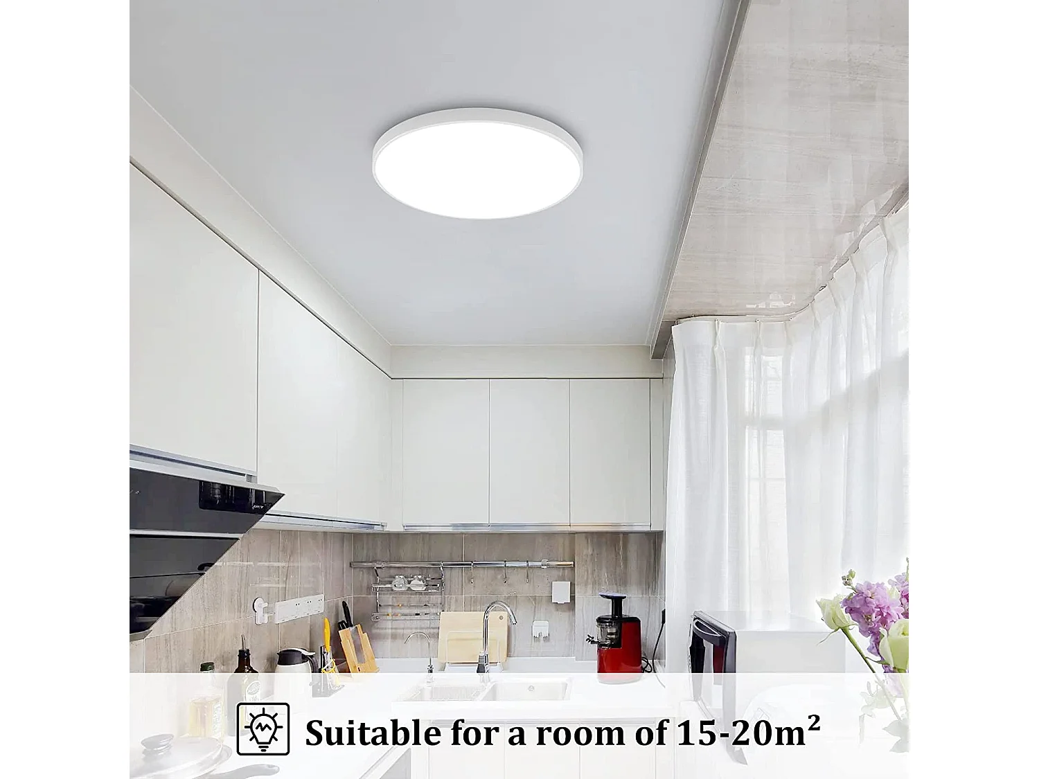 Plafonnier led rond, blanc, 27*4.5cm, pour salle de bain , ip54 imperméable, 6500k