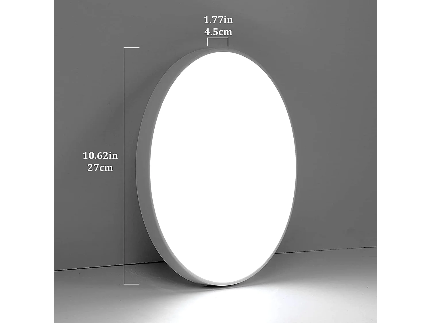 Plafonnier led rond, blanc, 27*4.5cm, pour salle de bain , ip54 imperméable, 6500k