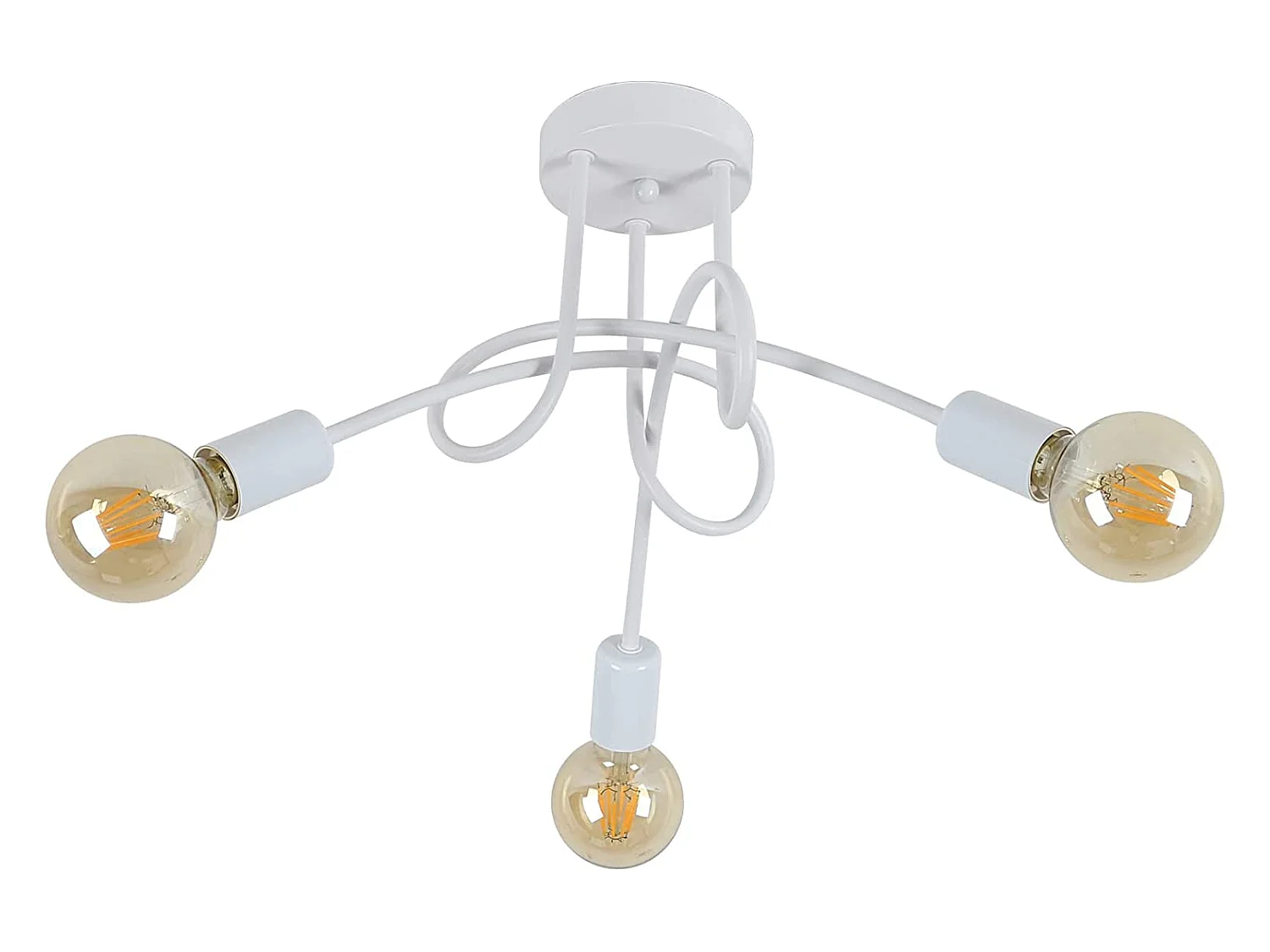 Plafonnier moderne à 3 lumière Industriel, blanc, 40*40*30cm, E27, sans ampoule, en fer
