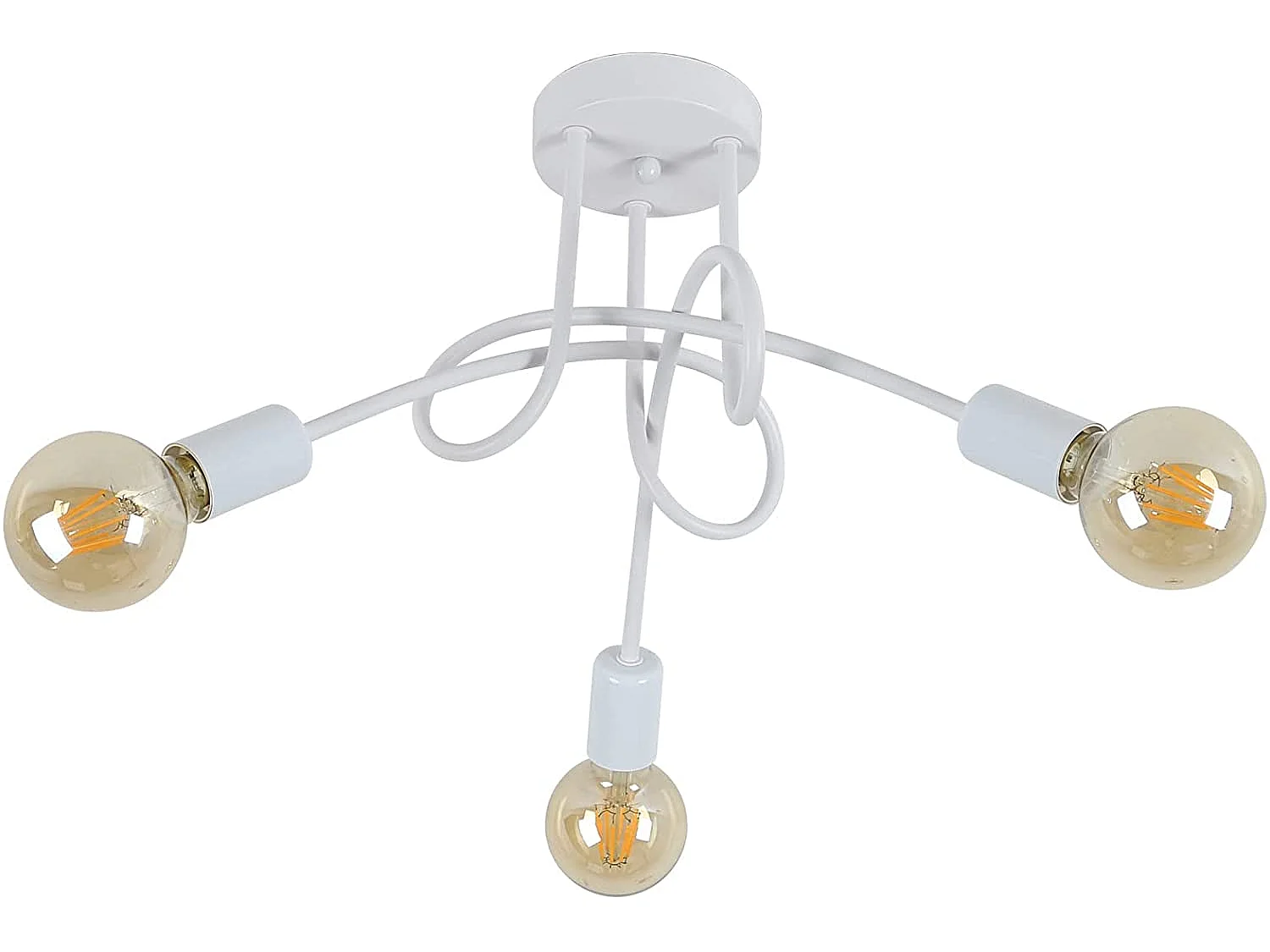 Plafonnier moderne à 3 lumière Industriel, blanc, 40*40*30cm, E27, sans ampoule, en fer