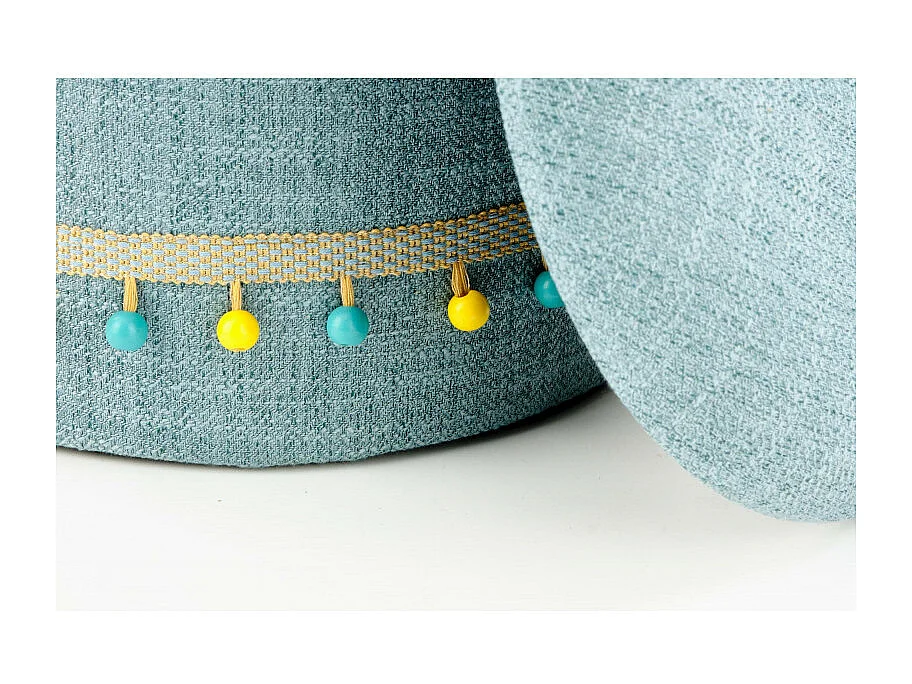 Set di due pouf nido in tessuto azzurro DINARD