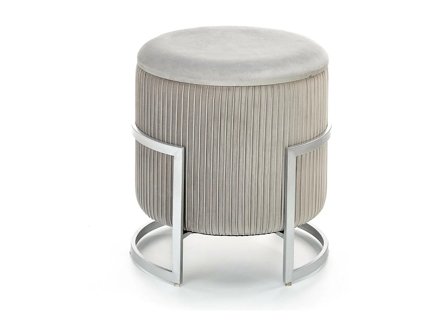 Pouf avec coffre de rangement en velours gris KANA