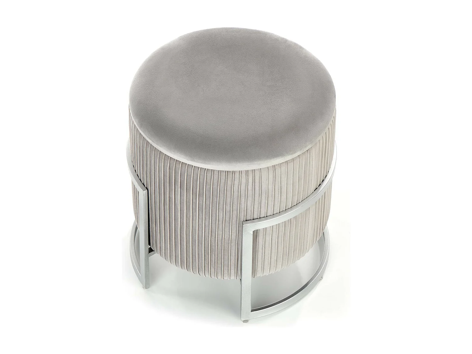 Pouf avec coffre de rangement en velours gris KANA