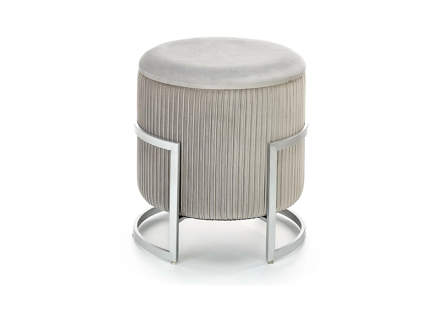 Pouf avec coffre de rangement en velours gris KANA