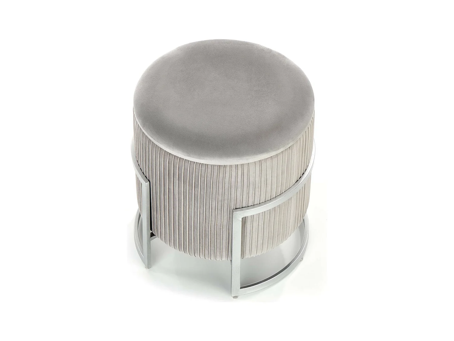 Pouf avec coffre de rangement en velours gris KANA
