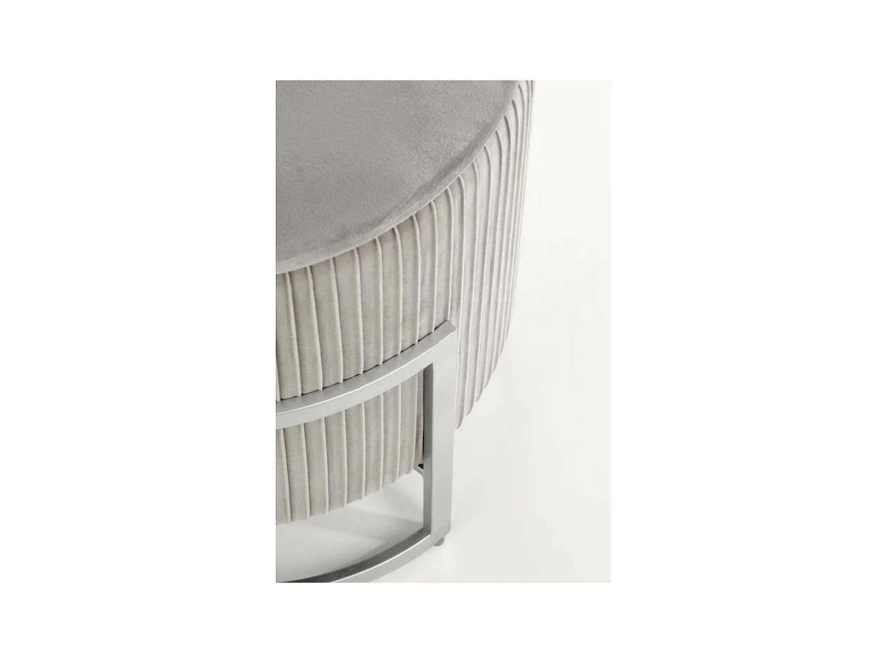 Pouf avec coffre de rangement en velours gris KANA