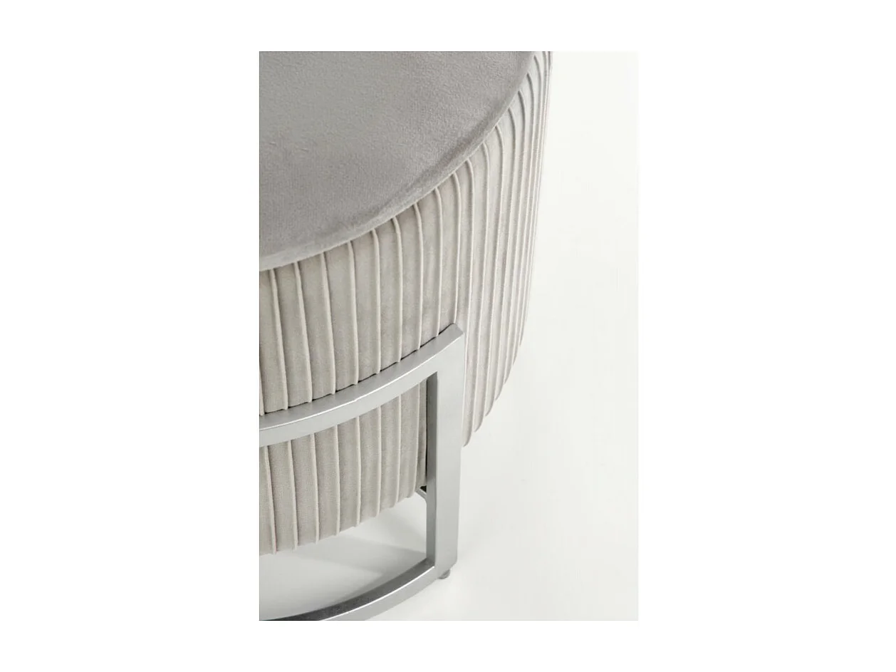 Pouf avec coffre de rangement en velours gris KANA