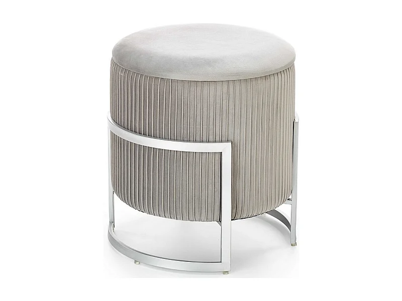 Pouf avec coffre de rangement en velours gris KANA