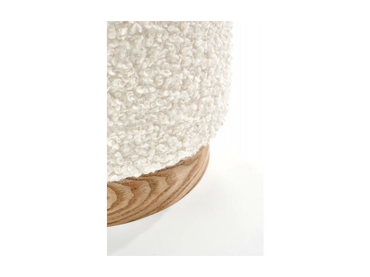 Set di 2 pouf in tessuto bouclé beige con contenitore OREL