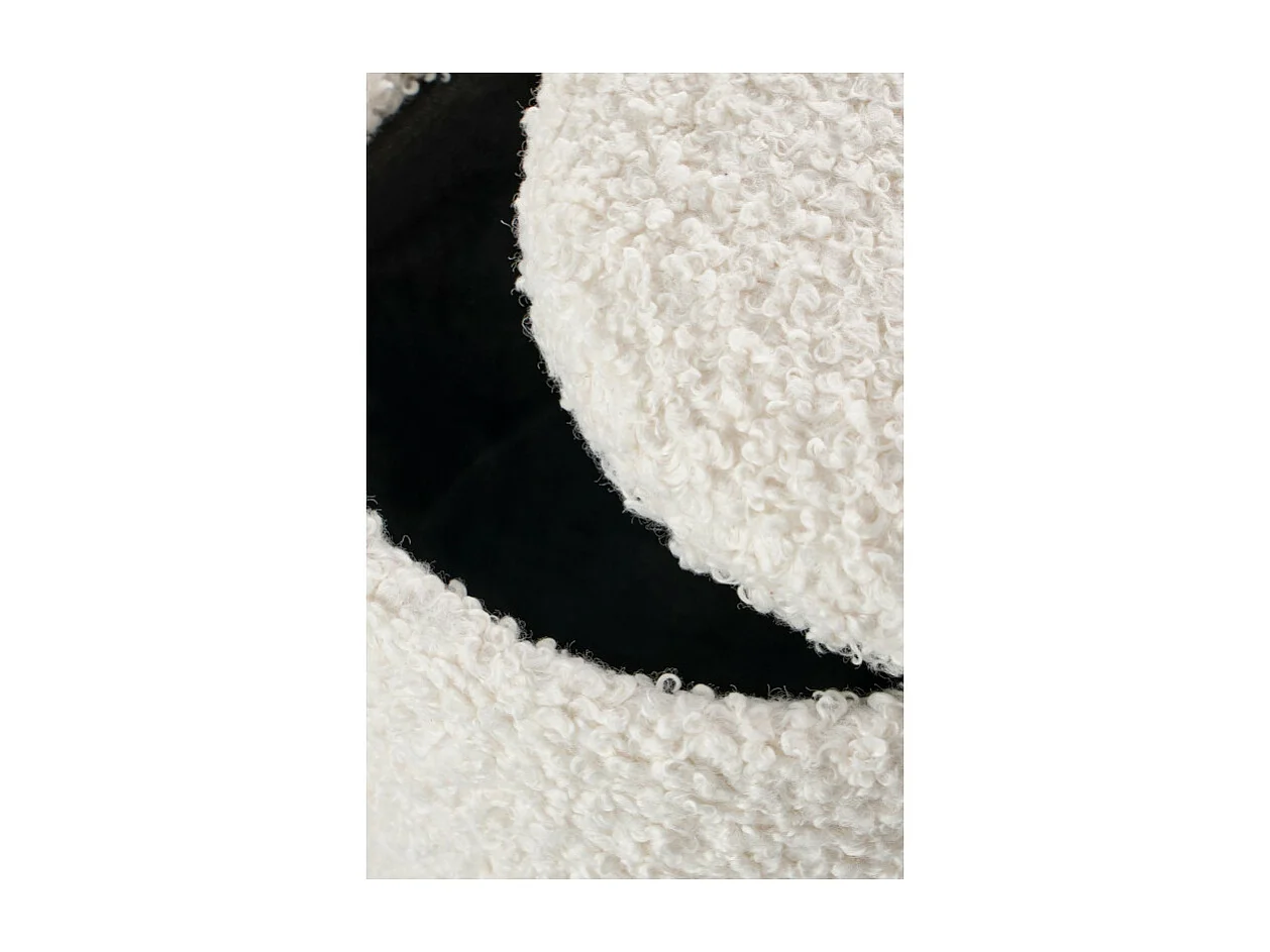 Set di 2 pouf in tessuto bouclé beige con contenitore OREL