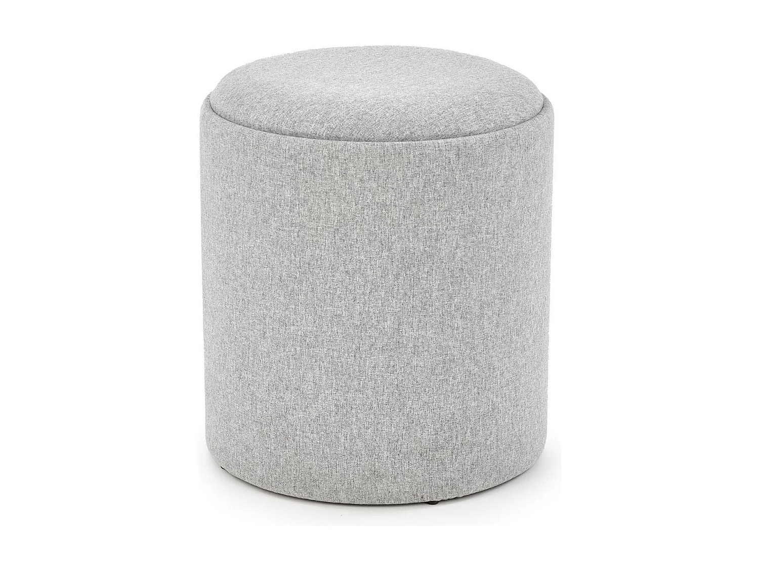 Ensemble de deux poufs avec coffre de rangement en tissu gris avec dessus aspect bois SEMIEL