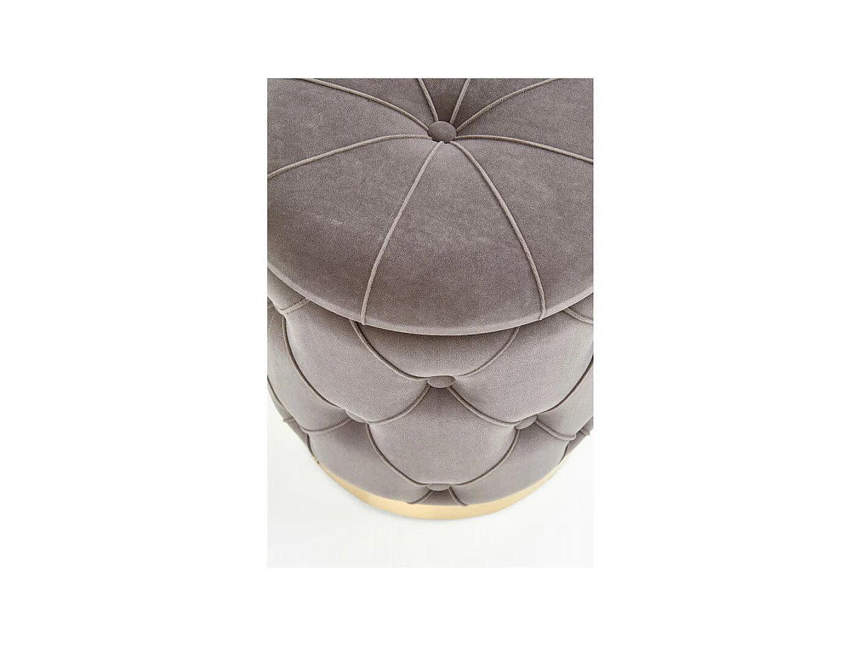 Pouf nido in velluto grigio con base in metallo dorato ECHO
