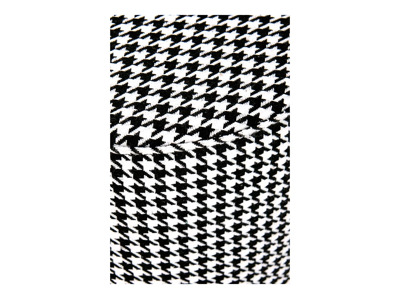 Pouf in tessuto pied-de-poule con base in metallo dorato INITIALS