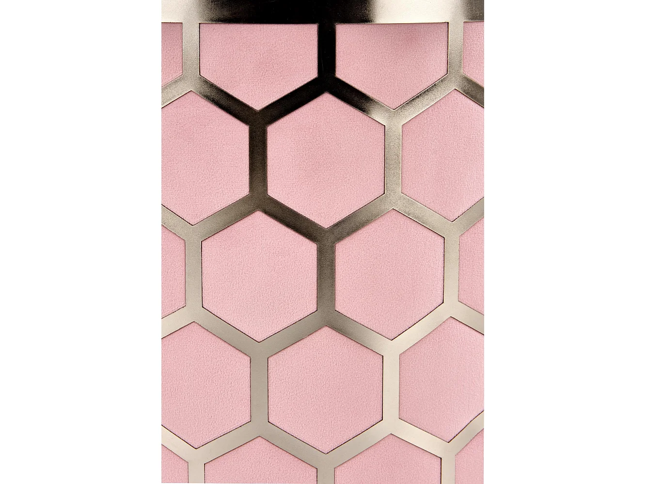 Pouf rotondo in velluto rosa con motivo geometrico DINA