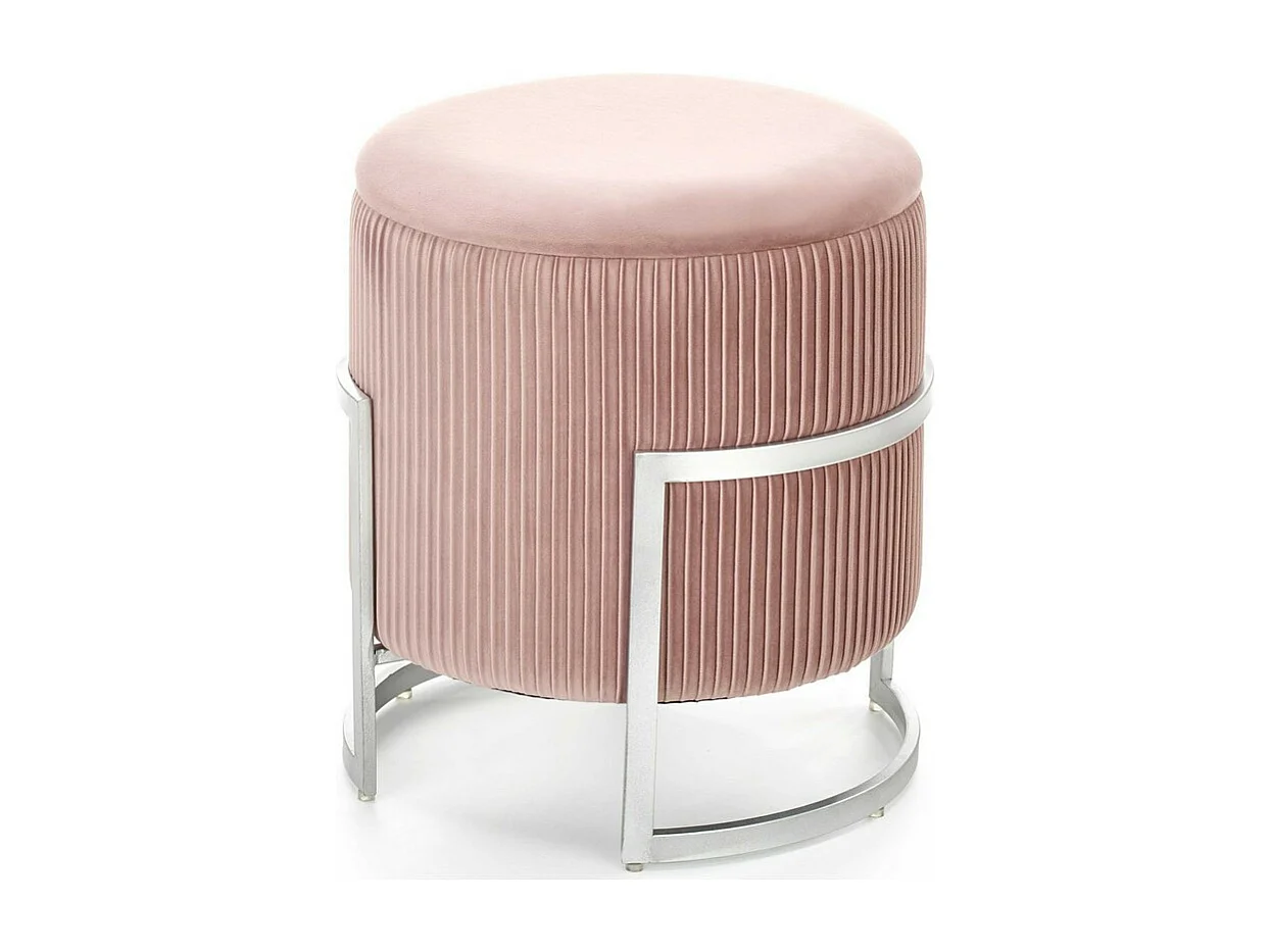 Puff de terciopelo rosa con caja KANA