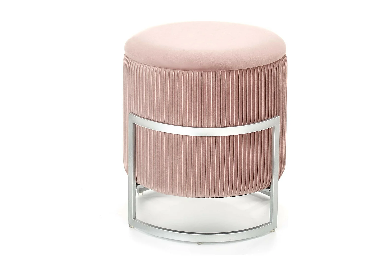 Puff de terciopelo rosa con caja KANA