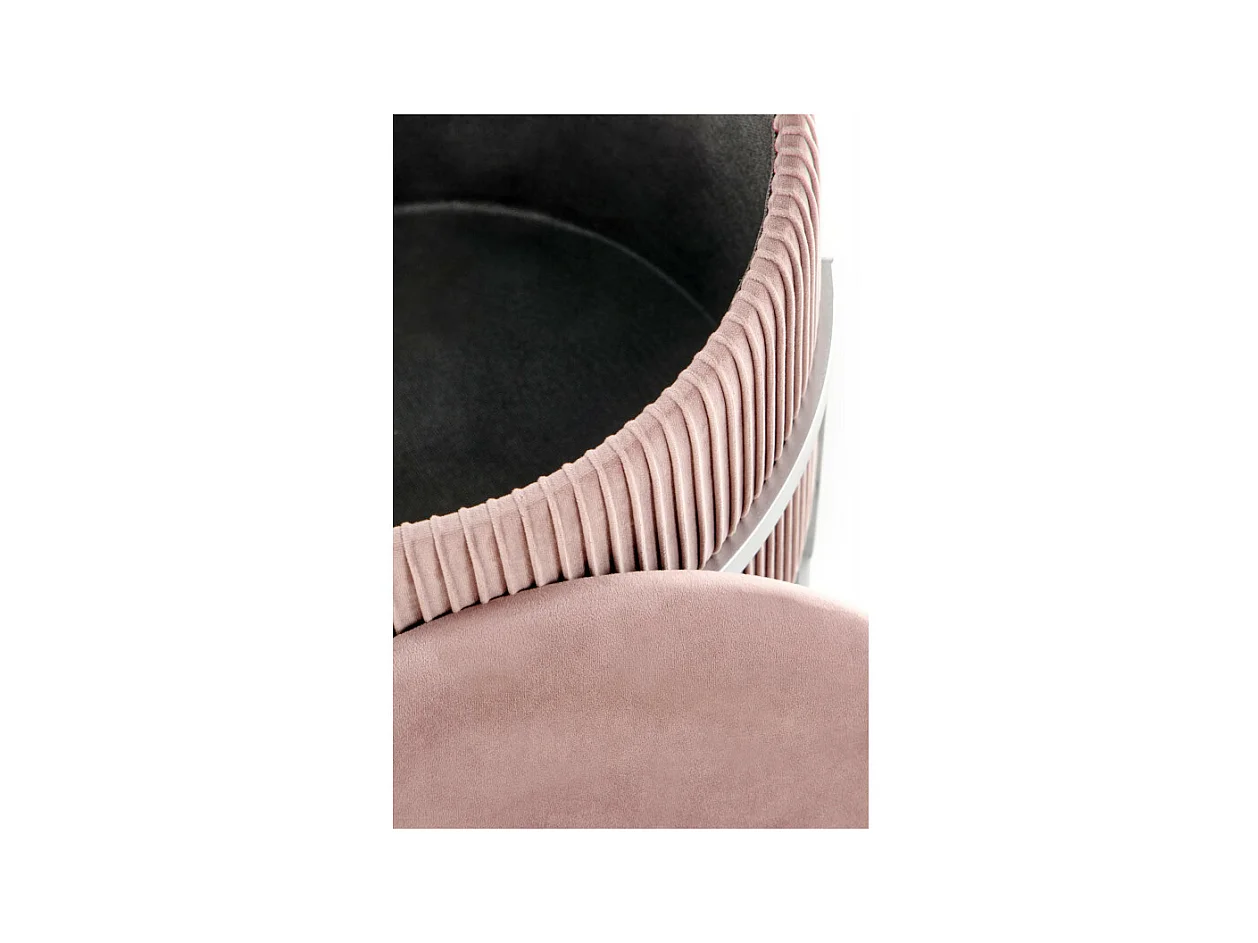 Puff de terciopelo rosa con caja KANA