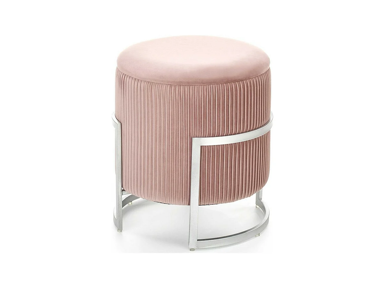Pouf avec coffre de rangement en velours rose KANA