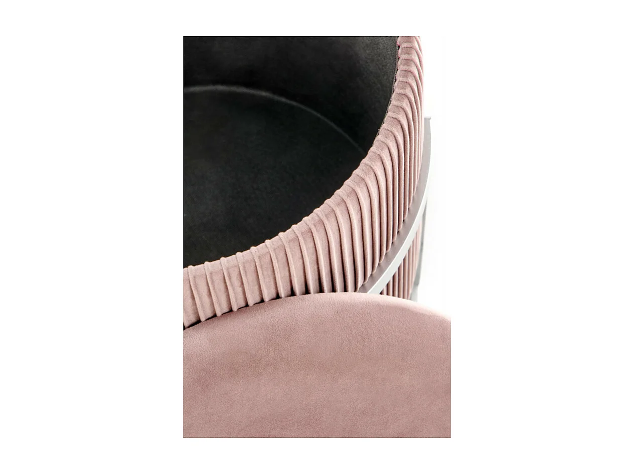 Pouf in velluto rosa con contenitore KANA