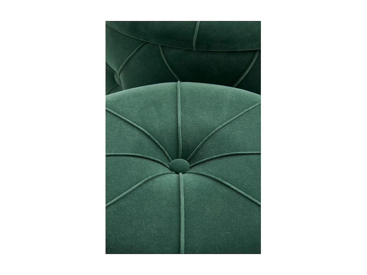 Poufs nido de terciopelo verde oscuro con base de acero dorado ECHO