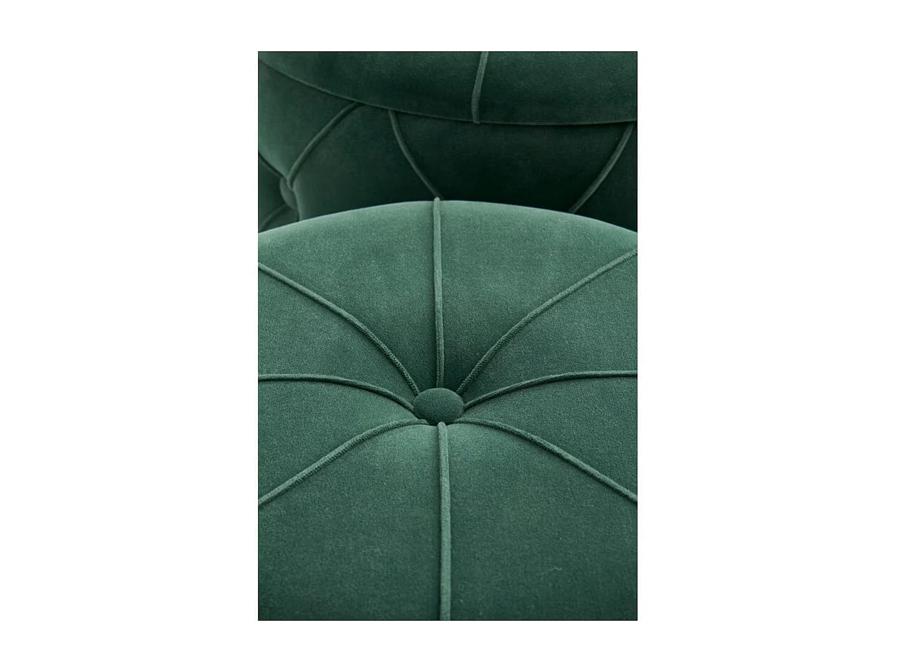 Poufs nido de terciopelo verde oscuro con base de acero dorado ECHO