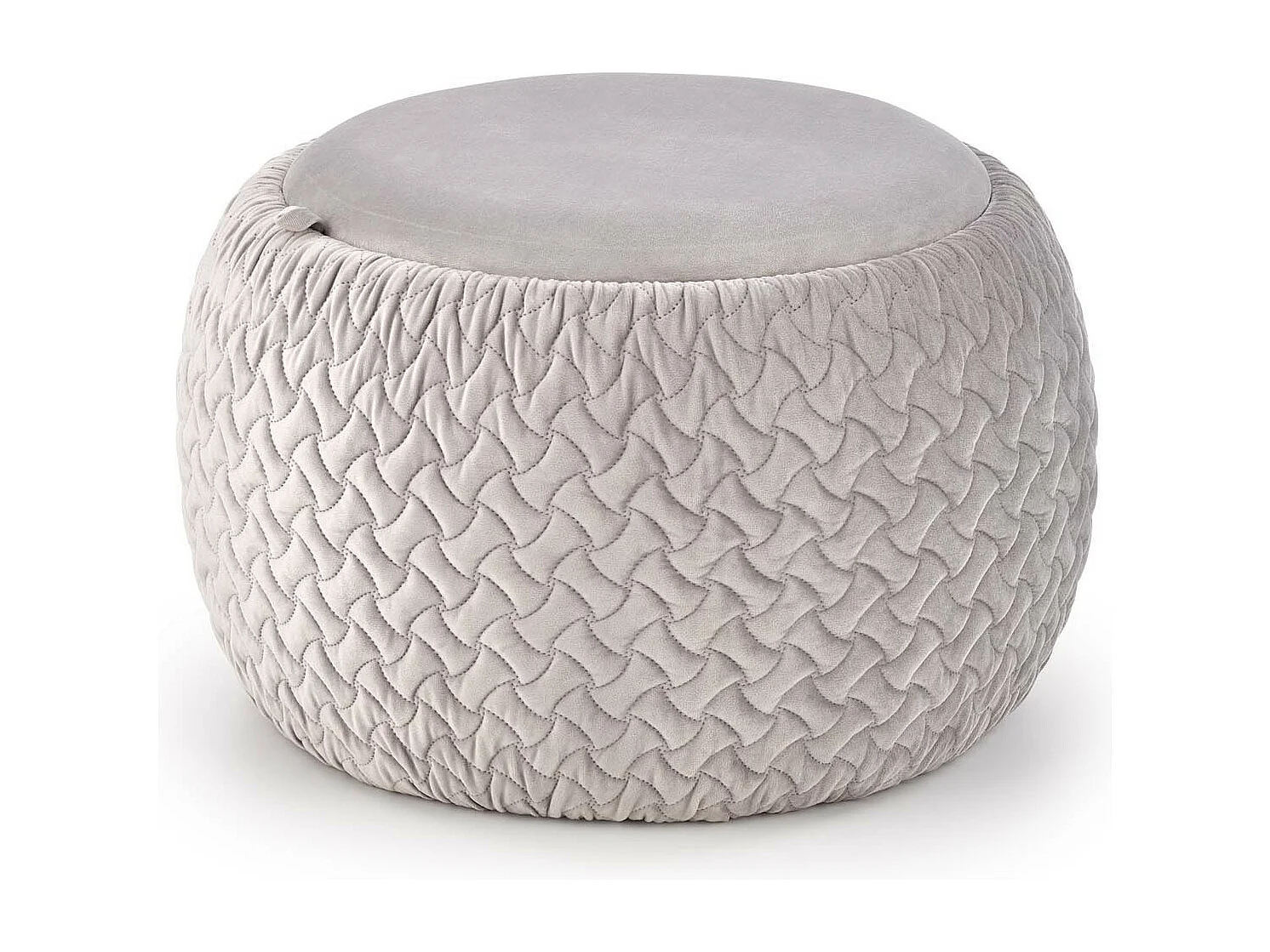 Pouf contemporaneo in tessuto grigio con contenitore integrato ELION