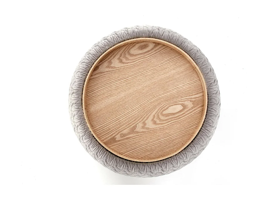 Pouf contemporaneo in tessuto grigio con contenitore integrato ELION