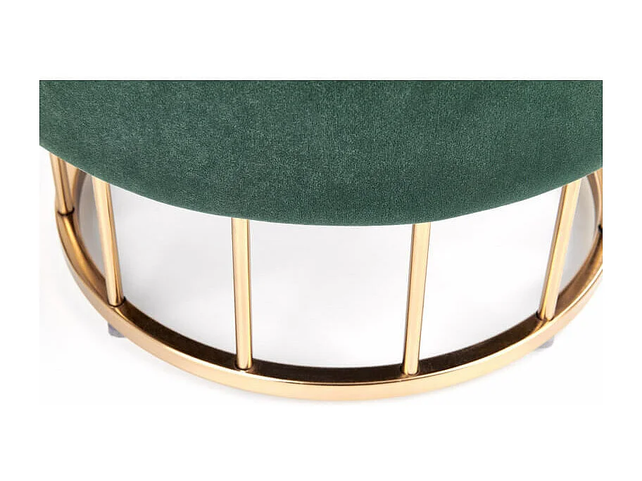 Pouf vintage en velours vert foncé avec coffre de rangement et pied doré CHEST