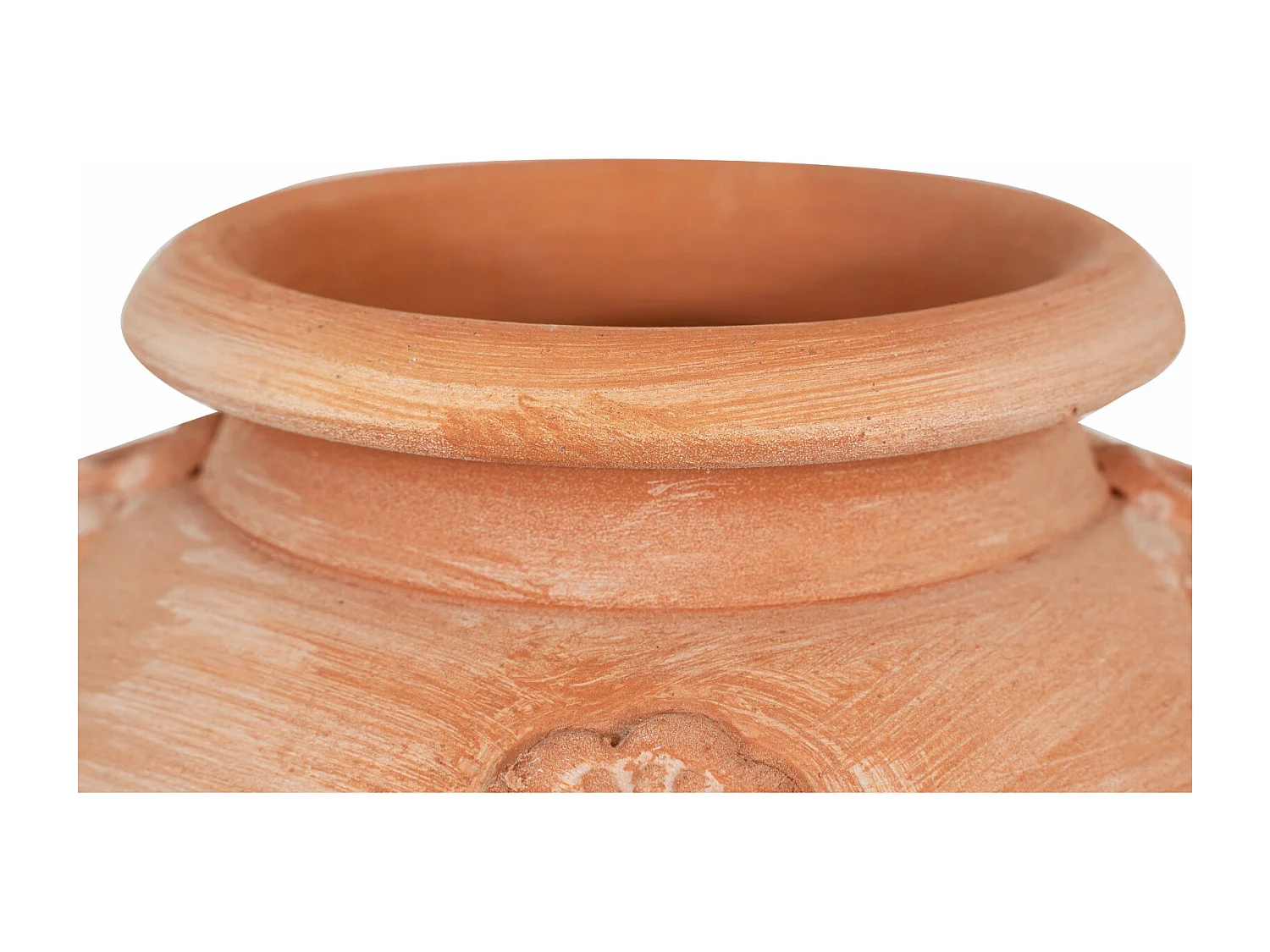 BISCOTTINI Vase Jarre - En Terre Cuite Antique - Pot de Fleurs - Jardinière - Jardin - Mobilier - Décoratif - 28x25x30 cm