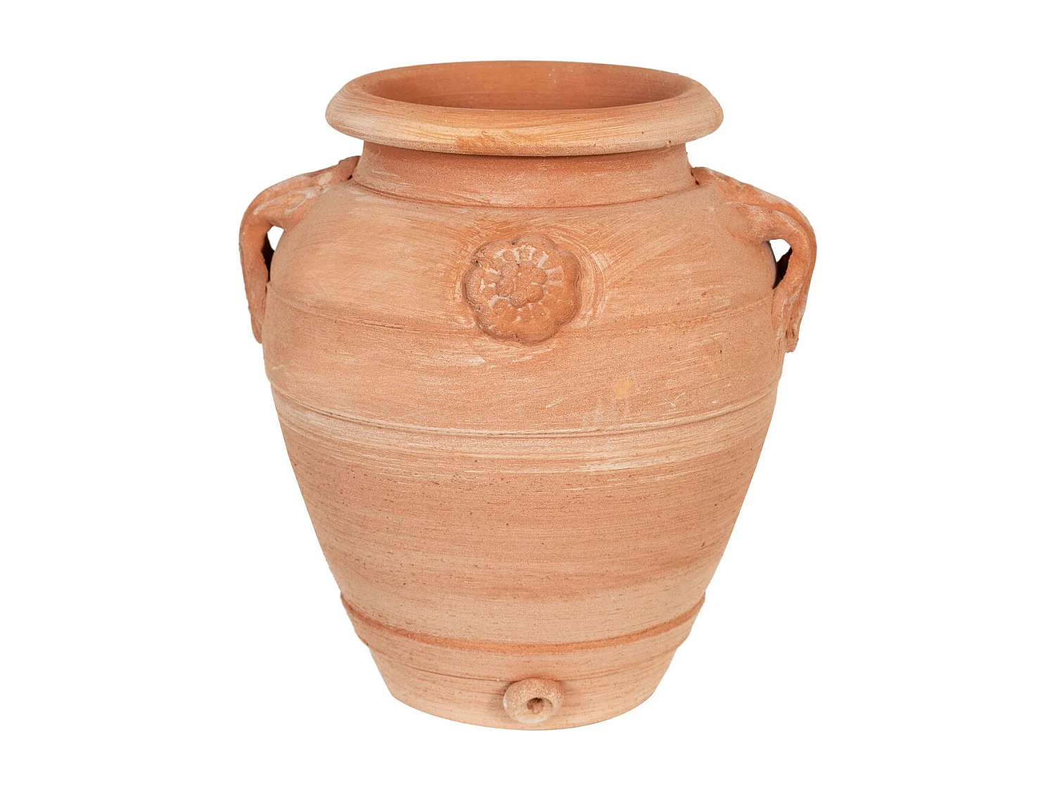 BISCOTTINI Vase Jarre - En Terre Cuite Antique - Pot de Fleurs - Jardinière - Jardin - Mobilier - Décoratif - 28x25x30 cm