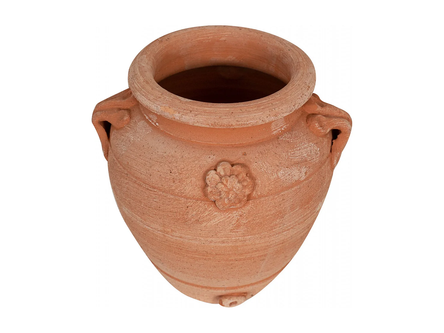 BISCOTTINI Vase Jarre - En Terre Cuite Antique - Pot de Fleurs - Jardinière - Jardin - Mobilier - Décoration - 16x16x20 cm