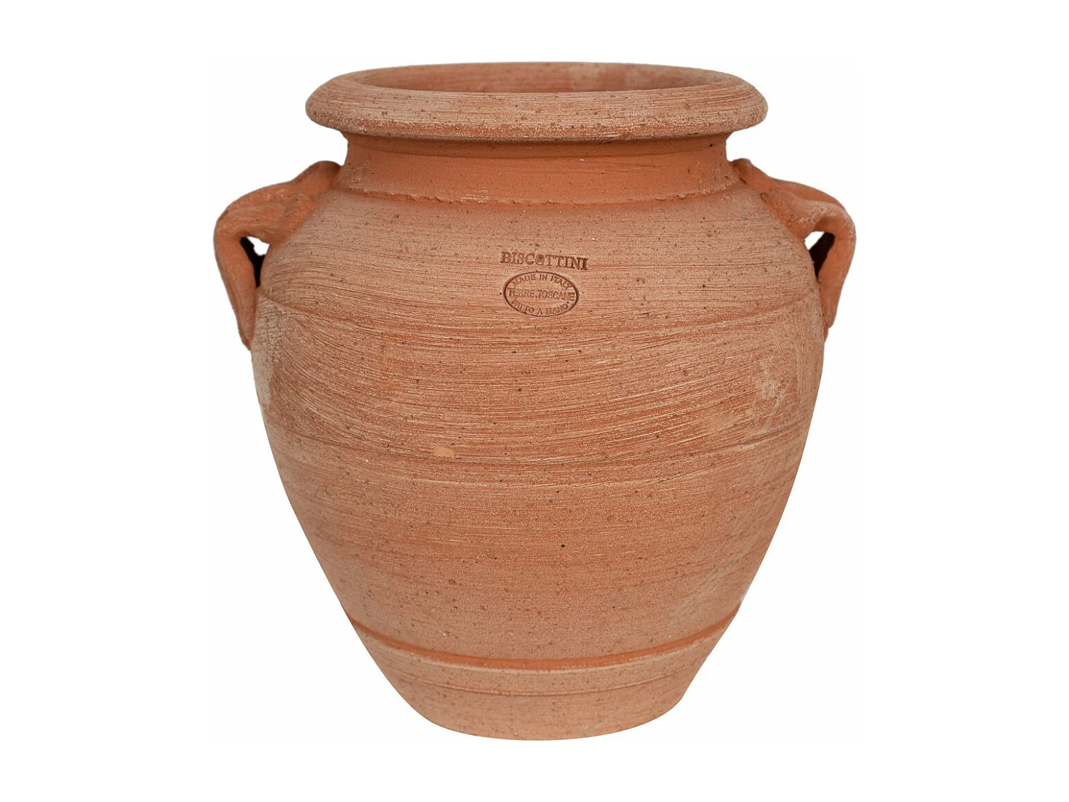 BISCOTTINI Vase Jarre - En Terre Cuite Antique - Pot de Fleurs - Jardinière - Jardin - Mobilier - Décoration - 16x16x20 cm