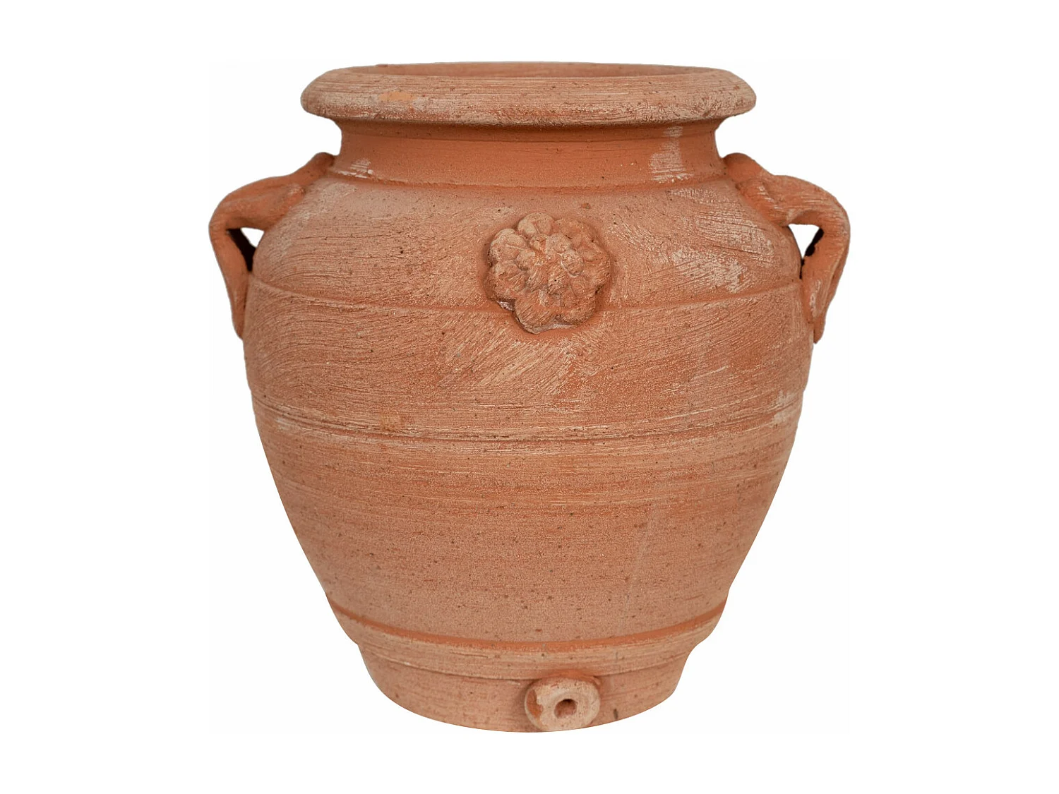 BISCOTTINI Vase Jarre - En Terre Cuite Antique - Pot de Fleurs - Jardinière - Jardin - Mobilier - Décoration - 16x16x20 cm