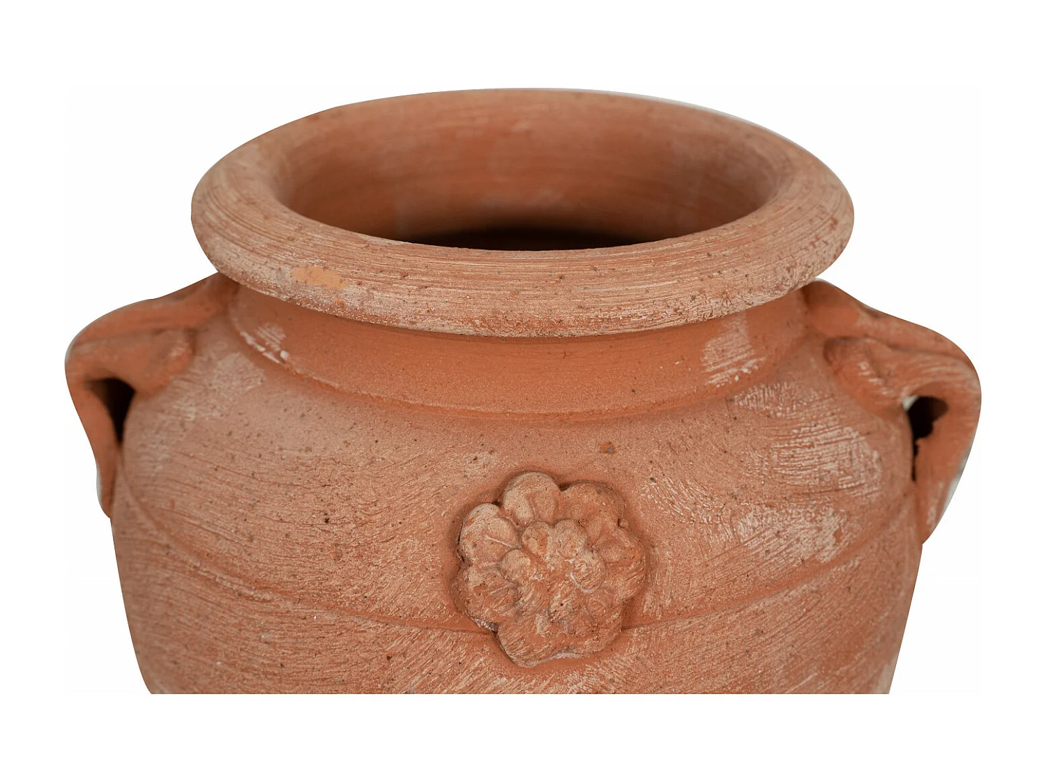 BISCOTTINI Vase Jarre - En Terre Cuite Antique - Pot de Fleurs - Jardinière - Jardin - Mobilier - Décoration - 16x16x20 cm
