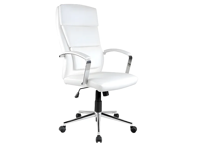Silla de oficina Aurelia en polipiel blanca