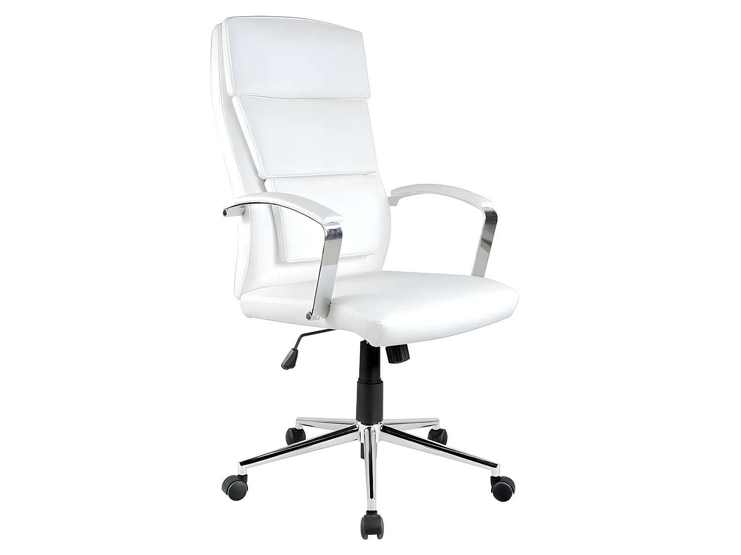 Fauteuil de bureau en simili cuir blanc Aurelia