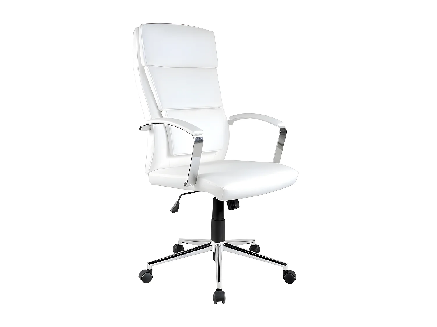 Fauteuil de bureau en simili cuir blanc Aurelia