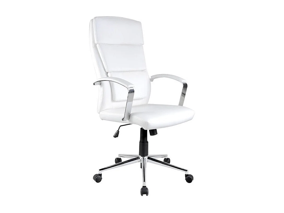 Silla de oficina Aurelia en polipiel blanca