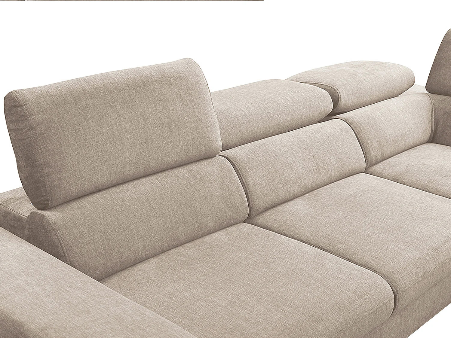 Grande divano letto in Velluto Beige - Angolo a destra - SEPINA di PASCAL MORABITO