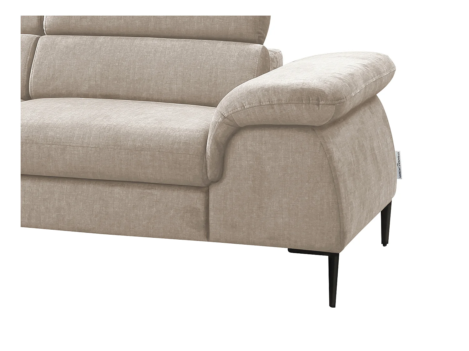 Stor venstre hjørnesofa, der kan konverteres til sofaseng, beige fløjlsafefarvet fløjlsafel- sofa SEPINA af Pascal Morabito