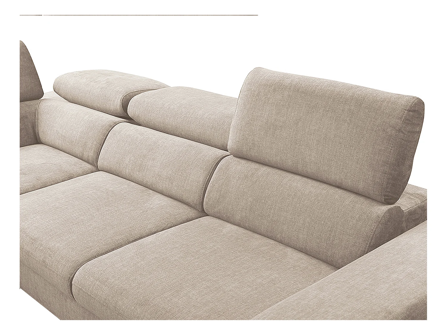 Stor venstre hjørnesofa, der kan konverteres til sofaseng, beige fløjlsafefarvet fløjlsafel- sofa SEPINA af Pascal Morabito