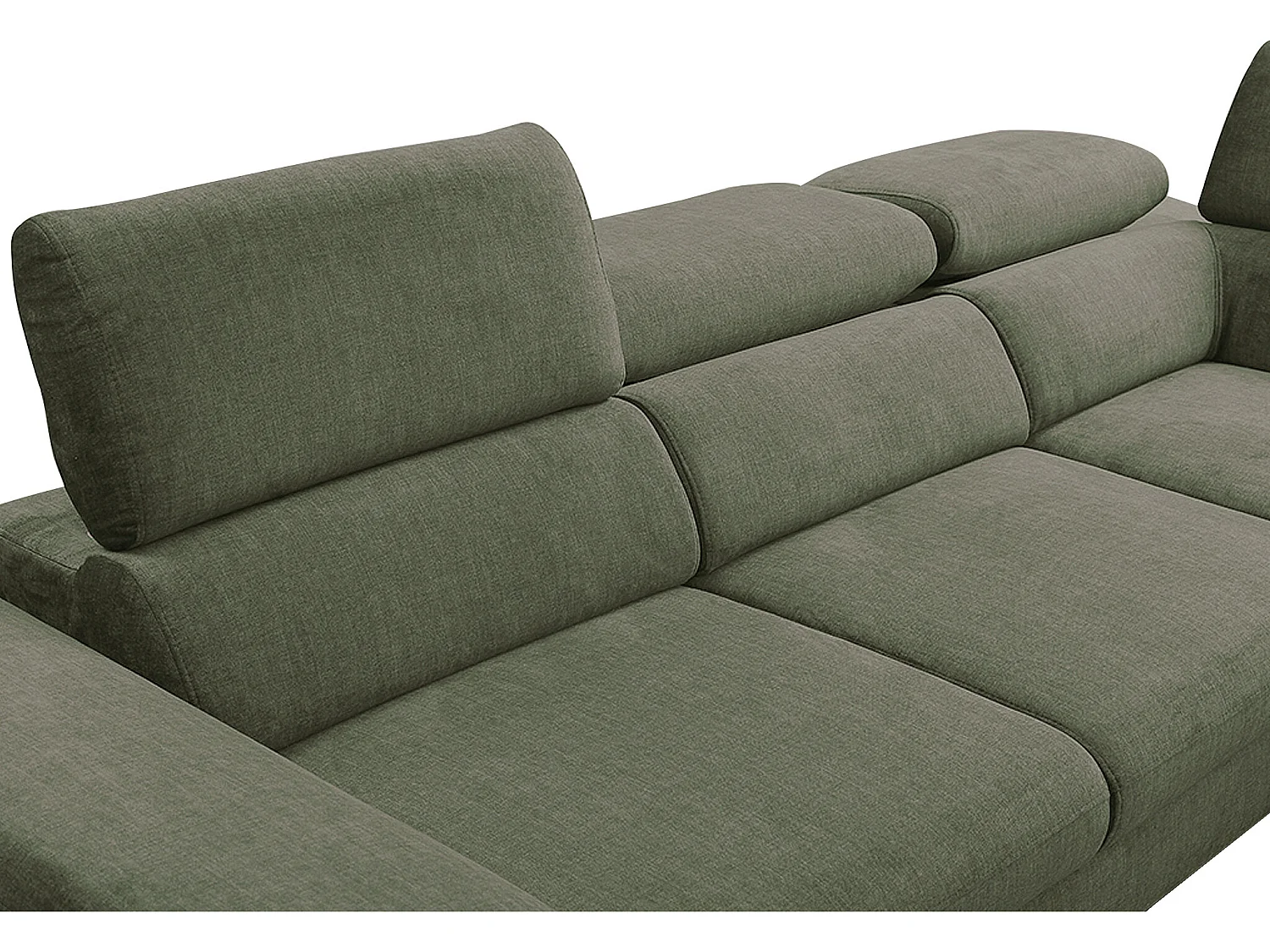 Gran sofá cama rinconera derecha de terciopelo verde SEPINA de Pascal Morabito