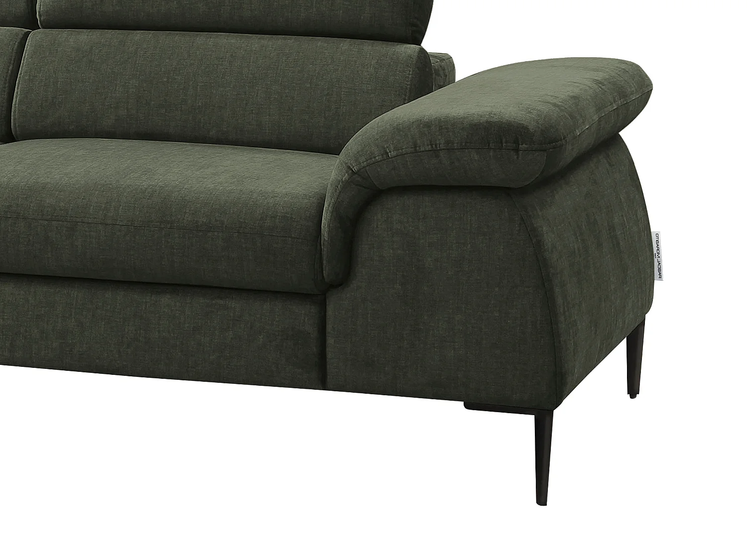 Kanapa narożna lewostronna rozkładana dużych rozmiarów z zielonego weluru - SEPINA Pascala Morabito