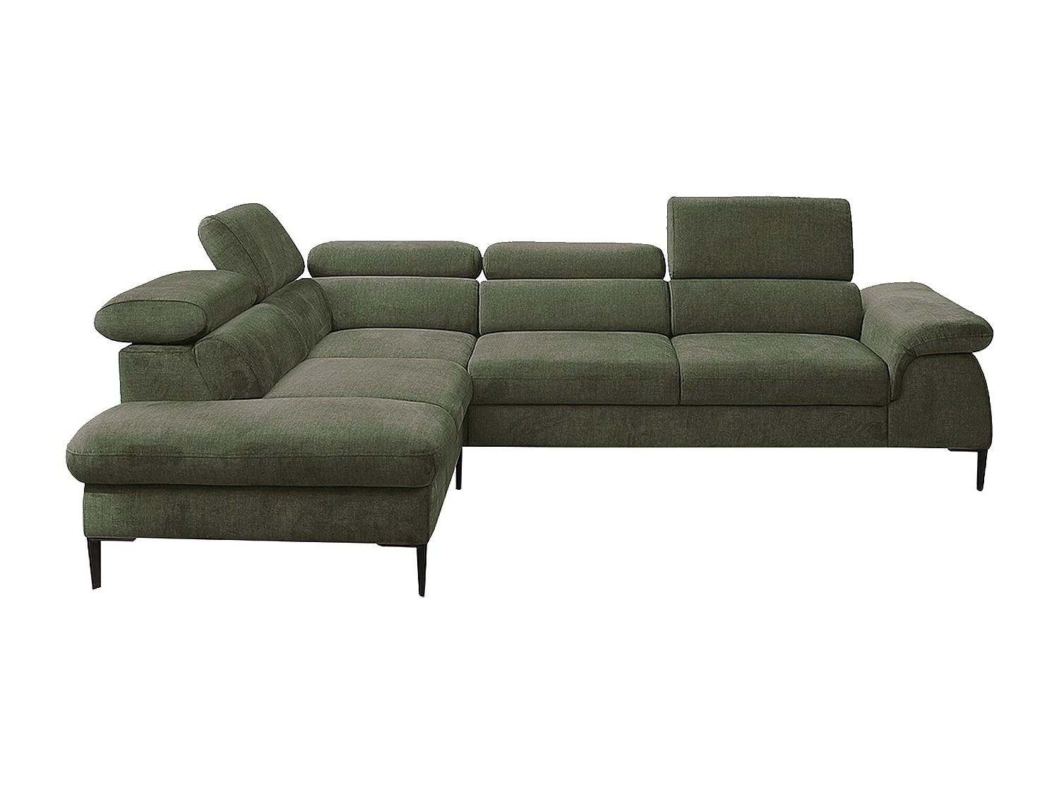 Grande divano letto in Velluto Verde - Angolo a sinistra - SEPINA di PASCAL MORABITO