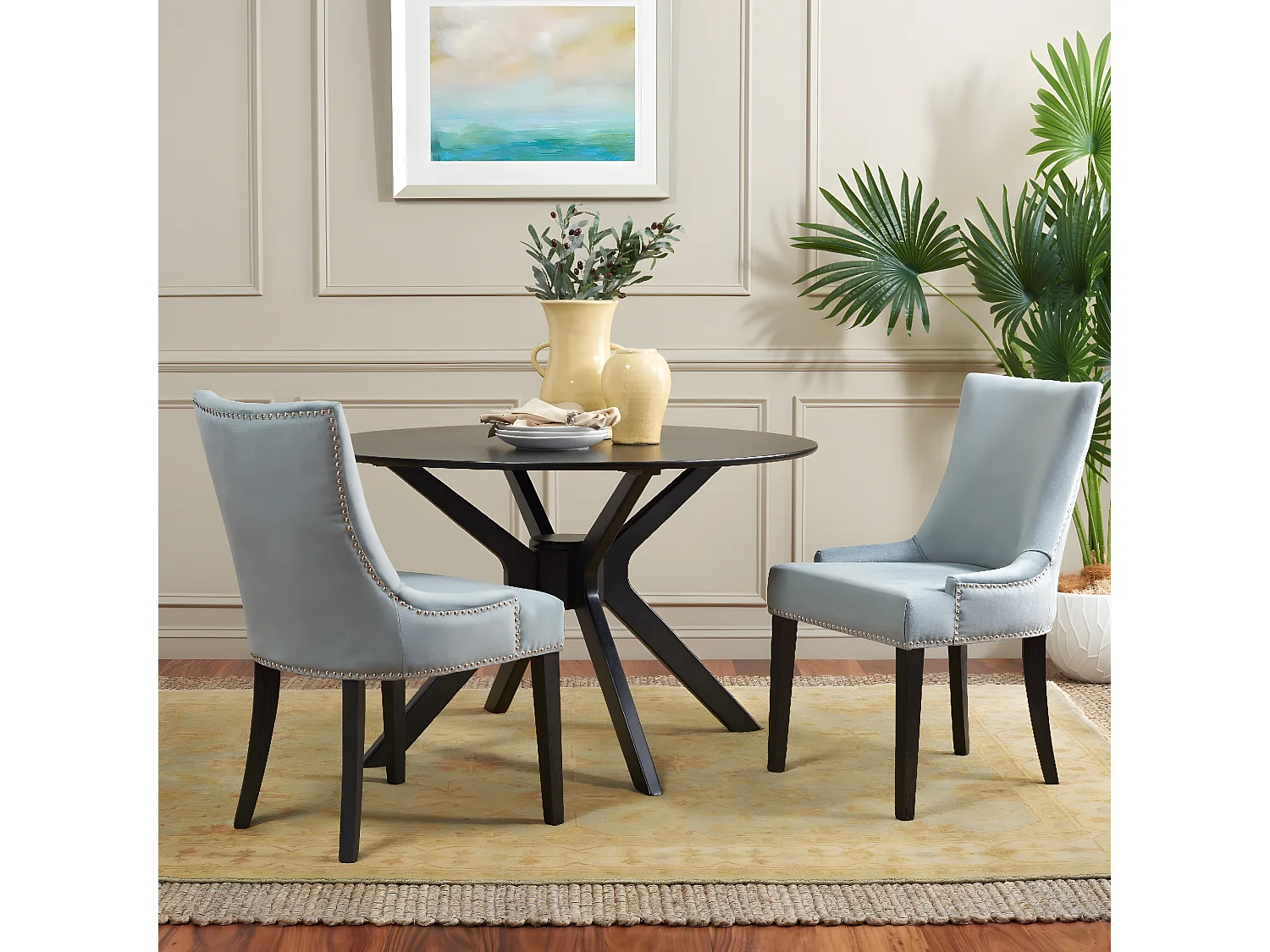 Lot de 2 chaise Bleu marine 63 X 56 X 92.45 cm - Marcelina