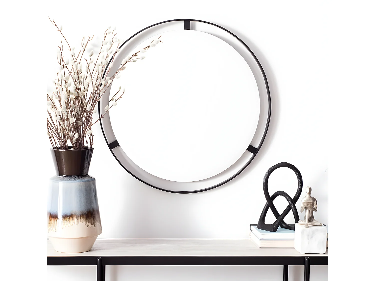 Miroir Noir mat 68.58 X 66.04 X 7.62 cm - Ouida